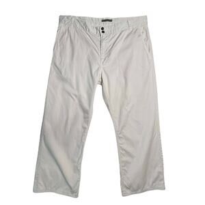 John Varvatos SIZE 38 x 27 Flat Front Pants Beige Cream Chino Khaki EU 54 Cotton